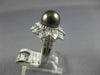 LARGE .36CT DIAMOND & AAA SOUTH SEA PEARL 18KT WHITE GOLD FLOWER ETOILE FUN RING