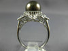 LARGE .36CT DIAMOND & AAA SOUTH SEA PEARL 18KT WHITE GOLD FLOWER ETOILE FUN RING