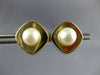 ESTATE LARGE AAA SOUTH SEA PEARL 14KT YELLOW GOLD 3D SQUARE STUD EARRINGS #24410