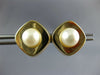 ESTATE LARGE AAA SOUTH SEA PEARL 14KT YELLOW GOLD 3D SQUARE STUD EARRINGS #24410