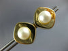 ESTATE LARGE AAA SOUTH SEA PEARL 14KT YELLOW GOLD 3D SQUARE STUD EARRINGS #24410