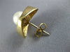 ESTATE LARGE AAA SOUTH SEA PEARL 14KT YELLOW GOLD 3D SQUARE STUD EARRINGS #24410