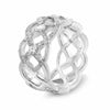 ESTATE WIDE .50CT DIAMOND 14KT WHITE GOLD 3D INFINITY WEDDING ANNIVERSARY RING