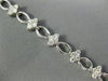 ESTATE WIDE 2.0CT DIAMOND 18KT WHITE GOLD FLOWER CLUSTER TENNIS BRACELET #26551