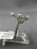 ESTATE WIDE .45CT DIAMOND 18KT WHITE GOLD 3D OPEN FILIGREE FLOWER SWIRL FUN RING