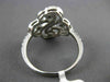 ESTATE WIDE .45CT DIAMOND 18KT WHITE GOLD 3D OPEN FILIGREE FLOWER SWIRL FUN RING