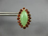 LARGE 6.40CT AAA JADE & GARNET 14KT YELLOW GOLD 3D MARQUISE STUD EARRINGS #26559