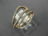 ESTATE WIDE .50CT DIAMOND 14KT ROSE GOLD 3D CLASSIC DOUBLE LEAF CRISS CROSS RING