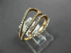 ESTATE WIDE .50CT DIAMOND 14KT ROSE GOLD 3D CLASSIC DOUBLE LEAF CRISS CROSS RING