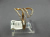 ESTATE WIDE .50CT DIAMOND 14KT ROSE GOLD 3D CLASSIC DOUBLE LEAF CRISS CROSS RING
