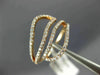 ESTATE WIDE .50CT DIAMOND 14KT ROSE GOLD 3D CLASSIC DOUBLE LEAF CRISS CROSS RING
