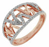 ESTATE WIDE .40CT DIAMOND 14KT ROSE GOLD 3D MULTI ROW ZIG ZAG FUN RING