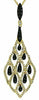 ESTATE .96CT WHITE & BLACK DIAMOND 14KT YELLOW GOLD TEAR DROP CHANDELIER PENDANT
