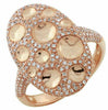 ESTATE WIDE .38CT DIAMOND 14KT ROSE GOLD 3D MIRROR CIRCULAR OVAL FUN RING