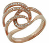 ESTATE .40CT DIAMOND 14K ROSE GOLD 3D CLASSIC ROUND MULTI ROW LOVE KNOT FUN RING