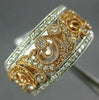 ESTATE WIDE .36CT DIAMOND 14KT WHITE & ROSE GOLD OPEN FILIGREE ANNIVERSARY RING