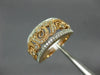 ESTATE WIDE .36CT DIAMOND 14KT WHITE & ROSE GOLD OPEN FILIGREE ANNIVERSARY RING