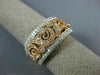 ESTATE WIDE .36CT DIAMOND 14KT WHITE & ROSE GOLD OPEN FILIGREE ANNIVERSARY RING