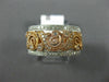 ESTATE WIDE .36CT DIAMOND 14KT WHITE & ROSE GOLD OPEN FILIGREE ANNIVERSARY RING