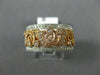 ESTATE WIDE .36CT DIAMOND 14KT WHITE & ROSE GOLD OPEN FILIGREE ANNIVERSARY RING