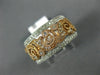 ESTATE WIDE .36CT DIAMOND 14KT WHITE & ROSE GOLD OPEN FILIGREE ANNIVERSARY RING