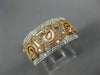 ESTATE WIDE .36CT DIAMOND 14KT WHITE & ROSE GOLD OPEN FILIGREE ANNIVERSARY RING
