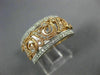 ESTATE WIDE .36CT DIAMOND 14KT WHITE & ROSE GOLD OPEN FILIGREE ANNIVERSARY RING