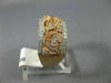ESTATE WIDE .36CT DIAMOND 14KT WHITE & ROSE GOLD OPEN FILIGREE ANNIVERSARY RING