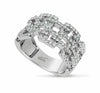 ESTATE WIDE .57CT DIAMOND 18KT WHITE GOLD 3D OPEN SQUARE SEMI ETERNITY FUN RING