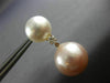 LARGE .28CT DIAMOND AAA WHITE & PINK SOUTH SEA PEARL 18KT ROSE GOLD 3D EARRINGS