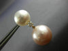 LARGE .28CT DIAMOND AAA WHITE & PINK SOUTH SEA PEARL 18KT ROSE GOLD 3D EARRINGS