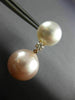 LARGE .28CT DIAMOND AAA WHITE & PINK SOUTH SEA PEARL 18KT ROSE GOLD 3D EARRINGS