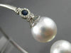 LARGE .4CT DIAMOND AAA SAPPHIRE & SOUTH SEA PEARL 18K WHITE GOLD BANGLE BRACELET