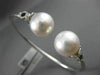 LARGE .4CT DIAMOND AAA SAPPHIRE & SOUTH SEA PEARL 18K WHITE GOLD BANGLE BRACELET
