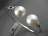 LARGE .4CT DIAMOND AAA SAPPHIRE & SOUTH SEA PEARL 18K WHITE GOLD BANGLE BRACELET