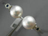 LARGE .4CT DIAMOND AAA SAPPHIRE & SOUTH SEA PEARL 18K WHITE GOLD BANGLE BRACELET