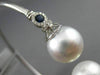 LARGE .4CT DIAMOND AAA SAPPHIRE & SOUTH SEA PEARL 18K WHITE GOLD BANGLE BRACELET