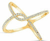 ESTATE WIDE .30CT DIAMOND 18K YELLOW GOLD CLASSIC CRISS CROSS INFINITY LOVE RING