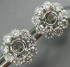 ESTATE LARGE 1.39CT DIAMOND 18KT WHITE GOLD 3D CLASSIC FLOWER JACKET EARRINGS