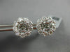 ESTATE LARGE 1.39CT DIAMOND 18KT WHITE GOLD 3D CLASSIC FLOWER JACKET EARRINGS