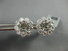 ESTATE LARGE 1.39CT DIAMOND 18KT WHITE GOLD 3D CLASSIC FLOWER JACKET EARRINGS