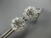 ESTATE LARGE 1.39CT DIAMOND 18KT WHITE GOLD 3D CLASSIC FLOWER JACKET EARRINGS