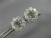 ESTATE LARGE 1.39CT DIAMOND 18KT WHITE GOLD 3D CLASSIC FLOWER JACKET EARRINGS