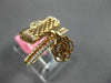 ESTATE WIDE .27CT DIAMOND 18KT ROSE GOLD 3D FLOWER & PURSE FILIGREE FUN RING