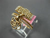 ESTATE WIDE .27CT DIAMOND 18KT ROSE GOLD 3D FLOWER & PURSE FILIGREE FUN RING
