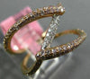 ESTATE WIDE .43CT WHITE & PINK DIAMOND 18KT ROSE GOLD 3D CRISS CROSS SNAKE RING