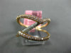 ESTATE WIDE .43CT WHITE & PINK DIAMOND 18KT ROSE GOLD 3D CRISS CROSS SNAKE RING
