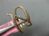 ESTATE WIDE .43CT WHITE & PINK DIAMOND 18KT ROSE GOLD 3D CRISS CROSS SNAKE RING