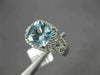 ESTATE WIDE 2.25CT DIAMOND & AAA AQUAMARINE 14KT WHITE GOLD HALO ENGAGEMENT RING