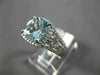 ESTATE WIDE 2.25CT DIAMOND & AAA AQUAMARINE 14KT WHITE GOLD HALO ENGAGEMENT RING